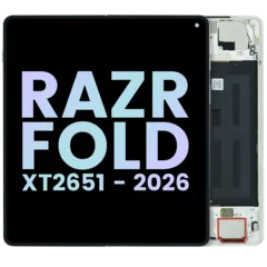 Complete OLED Écran complet pour Motorola Razr Fold (XT2651 / 2026) (Original OEM) (Lily Blanc)