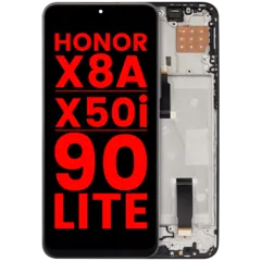 LCD Assembly With Frame For Honor X8A / X50i / 90 Lite (Aftermarket Plus) (Midnight Black)