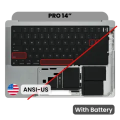 Top case con batería y teclado (ISO German) para MacBook Pro 14" A2442 (2021) / A2779 (2023)