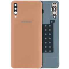 Back Cover with Camera Lens Compatible For Samsung Galaxy A70 (A705) (Service Pack) (Orange)
