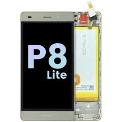 LCD Assembly With Frame For Huawei P8 Lite ALE-L21 (2015) (Huawei Genuine) (Gold)