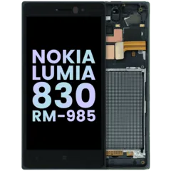 LCD Assembly With Frame For Nokia Lumia 830 RM-985 (Genuine) (Black)