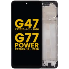 Pantalla LCD con marco para Motorola Moto G47 (XT2625-1-2 / 2026) / G77 Power (XT2625-12/2026) (Reacondicionada)