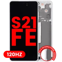 OLED Assembly With Frame For Samsung Galaxy S21 FE 5G (US & International Version) (Aftermarket Plus) (120Hz) (White)