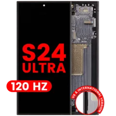 OLED Assembly With Frame For Samsung Galaxy S24 Ultra (US & International Version) (Aftermarket Pro) (120Hz) (Titanium Black)