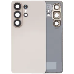 Back Cover Glass With Camera Lens For Samsung Galaxy S26 Ultra (Aftermarket Plus) (Pink Gold)