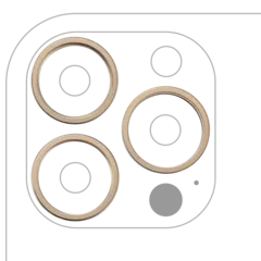 Aro embellecedor de la cámara trasera (solo) para iPhone 13 Pro / 13 Pro Max (juego de 3) (Dorado) (pack de 10)