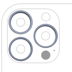Aro embellecedor de la cámara trasera (solo) para iPhone 13 Pro / 13 Pro Max (juego de 3) (Azul sierra) (pack de 10)
