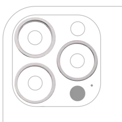 Aro embellecedor de la cámara trasera (solo) para iPhone 13 Pro / 13 Pro Max (juego de 3) (Plata) (pack de 10)