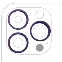 Aro embellecedor de la cámara trasera (solo) para iPhone 14 Pro / 14 Pro Max (juego de 3) (Morado oscuro) (pack de 10)