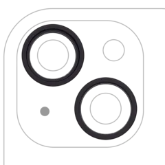 Aro embellecedor de la cámara trasera (solo) para iPhone 15 / 15 Plus (juego de 2) (Negro) (pack de 10)