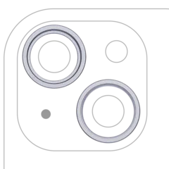 Aro embellecedor de la cámara trasera (solo) para iPhone 15 / 15 Plus (juego de 2) (Azul) (pack de 10)
