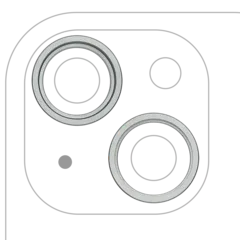 Aro embellecedor de la cámara trasera (solo) para iPhone 15 / 15 Plus (juego de 2) (Verde) (pack de 10)