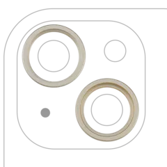 Aro embellecedor de la cámara trasera (solo) para iPhone 15 / 15 Plus (juego de 2) (Amarillo) (pack de 10)