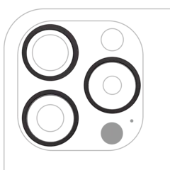 Aro embellecedor de la cámara trasera (solo) para iPhone 15 Pro Max (juego de 3) (Titanio negro) (pack de 10)