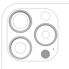 Aro embellecedor de la cámara trasera (solo) para iPhone 15 Pro Max (juego de 3) (Titanio blanco) (pack de 10)