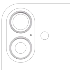 Aro embellecedor de la cámara trasera (solo) para iPhone 16 / 16 Plus (juego de 2) (Blanco) (pack de 10)