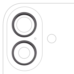 Aro embellecedor de la cámara trasera (solo) para iPhone 17 (juego de 2) (Negro) (pack de 10)