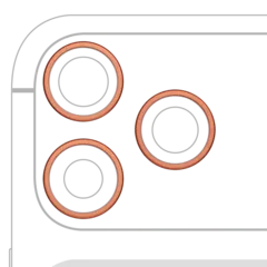 Aro embellecedor de la cámara trasera (solo) para iPhone 17 Pro / 17 Pro Max (juego de 3) (Cosmic Naranja) (pack de 10)