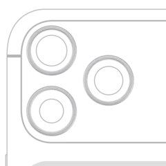 Aro embellecedor de la cámara trasera (solo) para iPhone 17 Pro / 17 Pro Max (juego de 3) (Plata) (pack de 10)