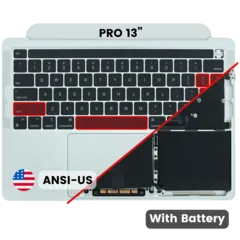 Topcase mit Akku und Tastatur (ANSI US-Layout) für MacBook Pro 13" A2338 (2020) (Original gebraucht · Zustand A) (M2)