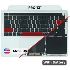 Topcase mit Akku und Tastatur (ANSI US-Layout) für MacBook Pro 13" A2338 (2020) (Original gebraucht · Zustand B/C) (M2)