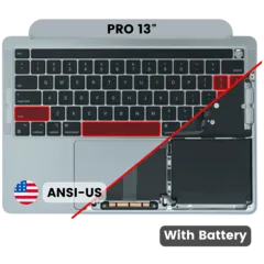 Topcase mit Akku und Tastatur (ANSI US-Layout) für MacBook Pro 13" A2338 (2020) (Original gebraucht · Zustand B/C)(M2)