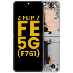 Inner OLED Assembly With Frame Compatible For Samsung Galaxy Z Flip 7 FE 5G (F761) (US & International) ((Refurbished) (Silver Shadow)