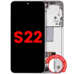 OLED Assembly With Frame For Samsung Galaxy S22 5G (US & International) (Aftermarket Plus) (White)