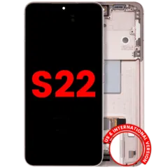OLED Assembly With Frame For Samsung Galaxy S22 5G (US & International) (Aftermarket Plus) (Pink Gold)