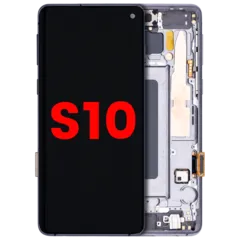 OLED Assembly With Frame For Samsung Galaxy S10 (Aftermarket Plus) (Prism / Ceramic Black)
