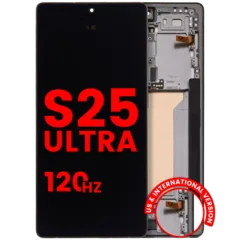 OLED Assembly With Frame For Samsung Galaxy S25 Ultra 5G (US & International) (Aftermarket Pro) (120Hz) (Titanium Jet Black)