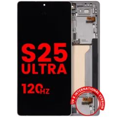 OLED Assembly With Frame For Samsung Galaxy S25 Ultra 5G (US & International) (Aftermarket Pro) (120Hz) (Titanium White Silver)