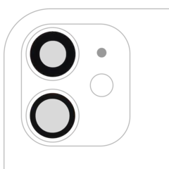 Lente de la cámara trasera (solo cristal) con adhesivo para iPhone 11 (juego de 2) (Premium) (Real Sapphire)