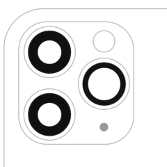 Lente de la cámara trasera (solo cristal) con adhesivo para iPhone 11 Pro / Pro Max (juego de 3) (Premium) (Real Sapphire)