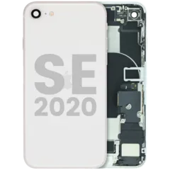 Carcasa trasera con flex de carga y piezas pequeñas preinstaladas para iPhone SE (2020) (Original usada · grado A)