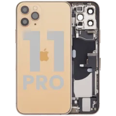 Carcasa trasera con flex de carga y piezas pequeñas para iPhone 11 Pro (Original usada · grado C) (Matte Dorado)