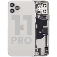 Carcasa trasera con flex de carga y piezas pequeñas para iPhone 11 Pro (Original usada · grado C) (Matte Plata)