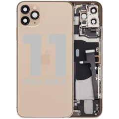 Carcasa trasera con flex de carga y piezas pequeñas para iPhone 11 Pro Max (Original usada · grado C)
