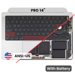 Top case con batería y teclado (teclado ANSI EE. UU.) para MacBook Pro 14" A2918 (2023) (Original OEM)