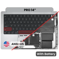 Top Case Assembly With Battery And Keyboard Compatible For MacBook Pro 14" (A3112 / M4 / 2024) (Genuine OEM) (US Keyboard) (Silver)