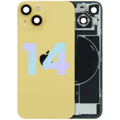 Vitre arrière avec plaque en acier avec MagSafe aimant préinstallé pour iPhone 14 (Original Service Pack)