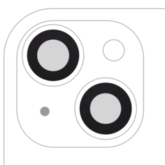 Lente de la cámara trasera (solo cristal) con adhesivo para iPhone 15 / 15 Plus (juego de 2) (Real Sapphire) (Premium) (pack de 10)