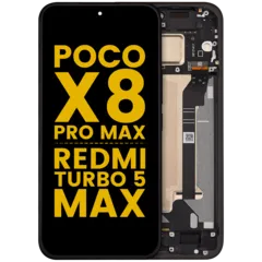 OLED Assembly With Frame For Xiaomi Poco X8 Pro Max / Redmi Turbo 5 Max (Refurbished) (Black)