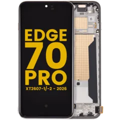 OLED Assembly With Frame For Motorola Edge 70 Pro (XT2607-1/-2 / 2026) (Refurbished) (Lily White)