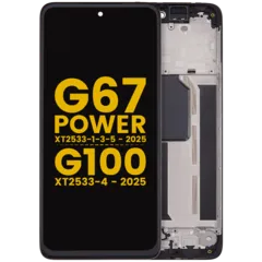 Display LCD con telaio per Motorola Moto G67 Power (XT2533-1-3-5 / 2025) / G100 (XT2533-4 / 2025) (Ricondizionato)