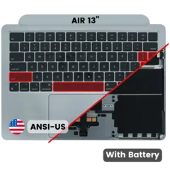 Topcase mit Akku und Tastatur (ANSI US-Layout) für MacBook Air 13" A2681 (2022) (Original gebraucht · Zustand B) (Space Grau) duplicated sku 11000000232