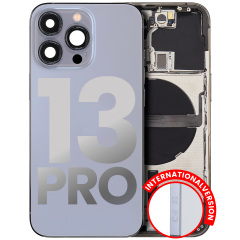 Back Housing W/ Small Components Pre-Installed Compatible For iPhone 13 Pro (International Version) (Used OEM Pull: Grade C) (Sierra Blue)