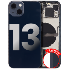 Back Housing W/ Small Components Pre-Installed Compatible For iPhone 13 (US Version) (Used OEM Pull: Grade C) (Midnight)