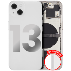 Back Housing W/ Small Components Pre-Installed Compatible For iPhone 13 (US Version) (Used OEM Pull: Grade C) (Starlight)